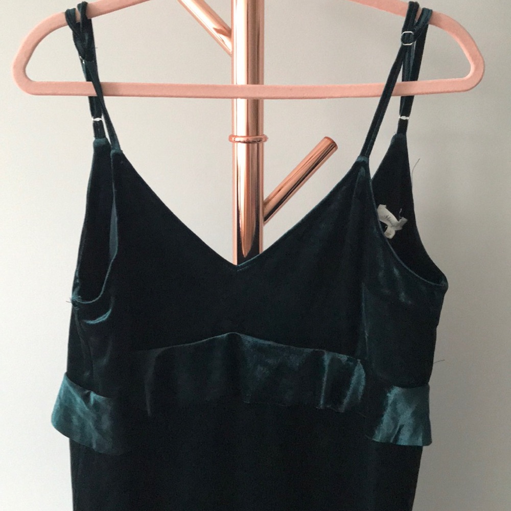NWT Francesca’s Teal Green Velvet Mini Dress - Picture 3 of 12